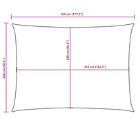 Para-sol estilo vela tecido oxford retangular 2,5x4,5m