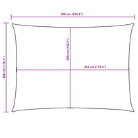 Para-sol estilo vela tecido oxford retangular 3x5 m