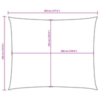 Para-sol estilo vela tecido oxford retangular 3,5x4,5m