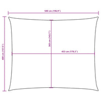 Para-sol estilo vela tecido oxford retangular 4x5 m