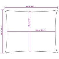 Para-sol estilo vela tecido oxford retangular 5x6 m