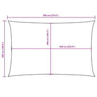 Para-sol estilo vela tecido oxford retangular 5x7 m
