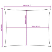 Para-sol estilo vela tecido oxford retangular 6x7 m