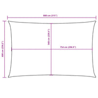Para-sol estilo vela tecido oxford retangular 6x8 m