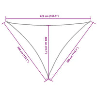 Para-sol vela tecido oxford triangular 3x3x4,24 m