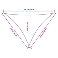 Para-sol vela tecido oxford triangular 3,5x3,5x4,9 m