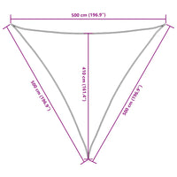 Para-sol estilo vela tecido oxford triangular 5x5x5 m