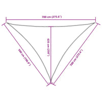 Para-sol estilo vela tecido oxford triangular 5x7x7 m