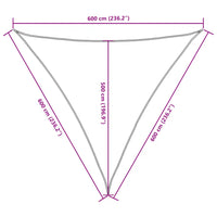 Para-sol estilo vela tecido oxford triangular 6x6x6 m