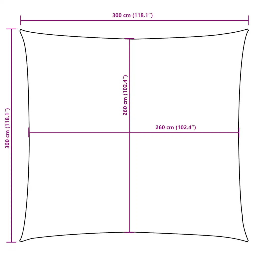 Para-sol estilo vela tecido oxford quadrado 3x3 m