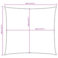 Para-sol estilo vela tecido oxford quadrado 4x4 m