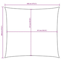 Para-sol estilo vela tecido oxford quadrado 4,5x4,5 m