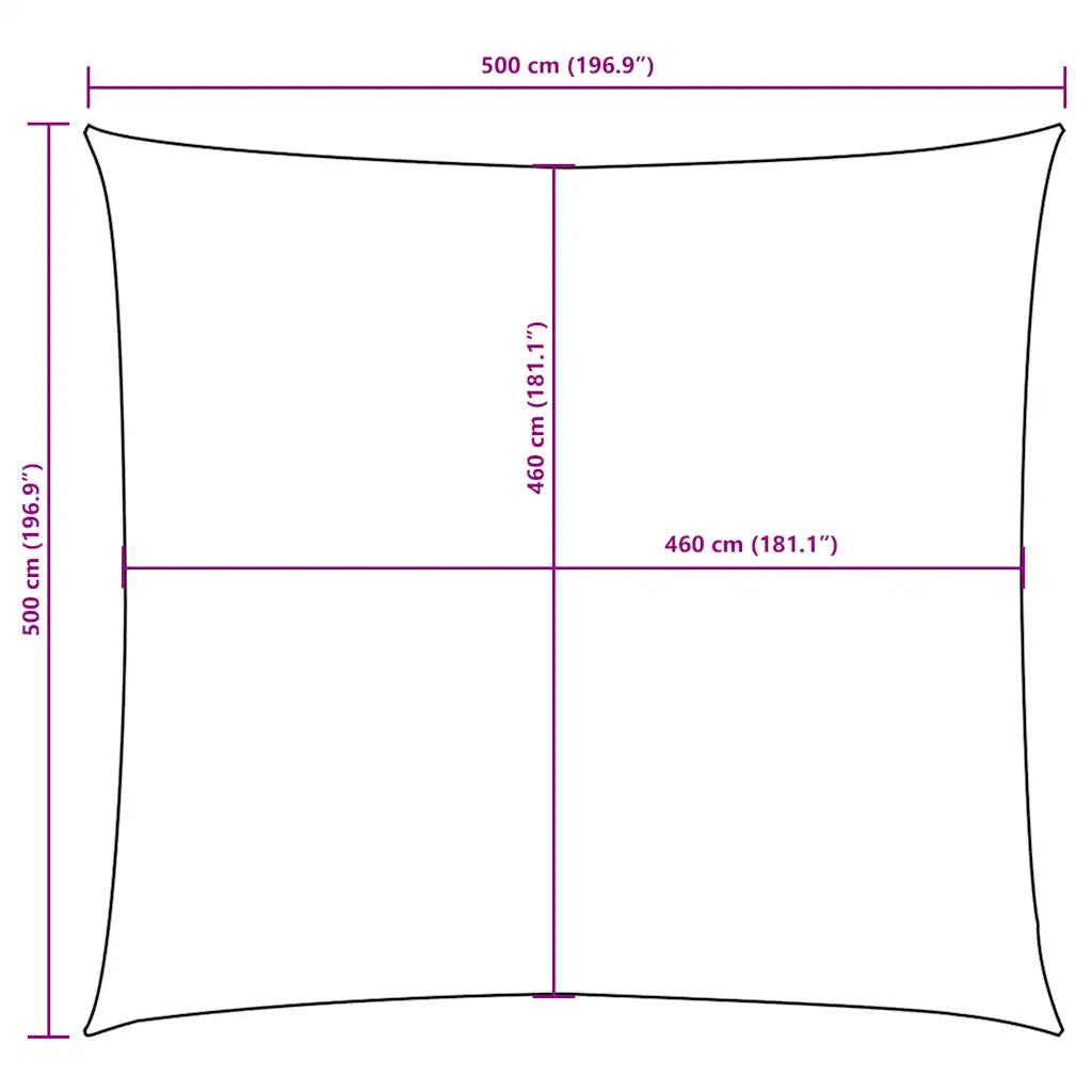 Para-sol estilo vela tecido oxford quadrado 5x5 m