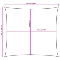 Para-sol estilo vela tecido oxford quadrado 5x5 m