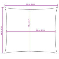 Para-sol estilo vela tecido oxford retangular 2x2,5 m