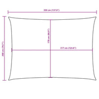 Para-sol estilo vela tecido oxford retangular 2x3,5 m