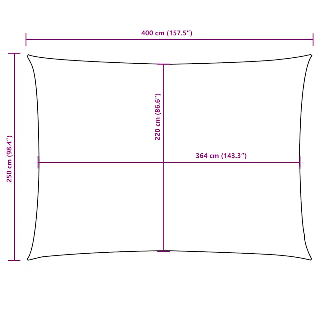Para-sol estilo vela tecido oxford retangular 2,5x4 m