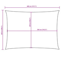 Para-sol estilo vela tecido oxford retangular 2,5x4 m