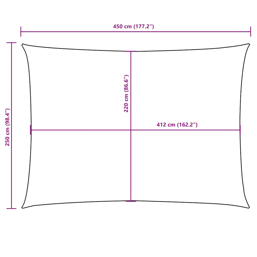 Para-sol estilo vela tecido oxford retangular 2,5x4,5 m