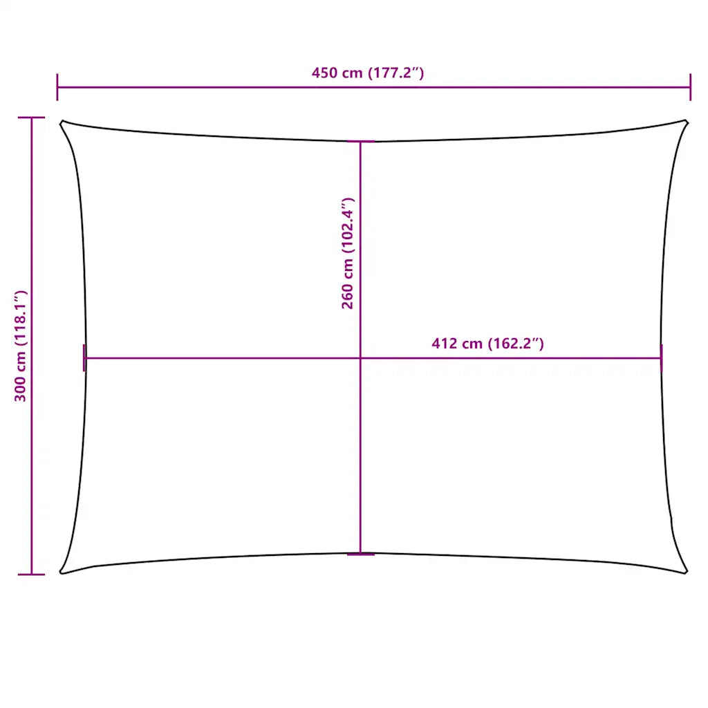 Para-sol estilo vela tecido oxford retangular 3x4,5 m