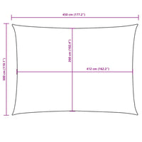Para-sol estilo vela tecido oxford retangular 3x4,5 m