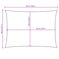 Para-sol estilo vela tecido oxford retangular 3x5 m
