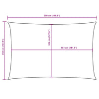 Para-sol estilo vela tecido oxford retangular 3,5x5 m