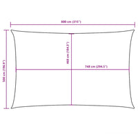 Para-sol estilo vela tecido oxford retangular 5x8 m