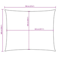 Para-sol estilo vela tecido oxford retangular 6x7 m