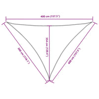 Para-sol estilo vela tecido oxford triangular 3x4x4 m