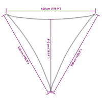 Para-sol estilo vela tecido oxford triangular 5x5x5 m