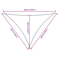 Para-sol estilo vela tecido oxford triangular 5x5x6 m