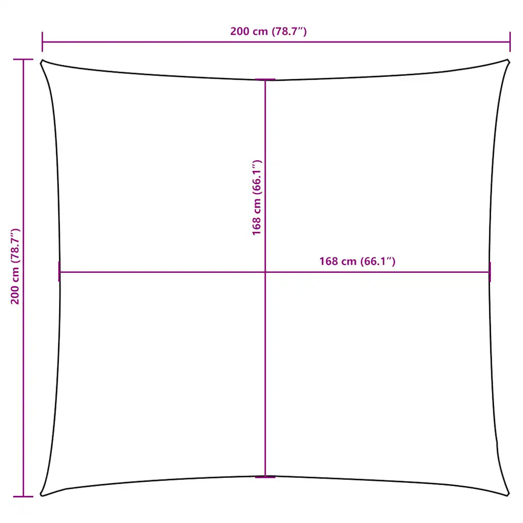 Para-sol estilo vela tecido oxford quadrado 2x2 m
