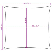 Para-sol estilo vela tecido oxford quadrado 2x2 m