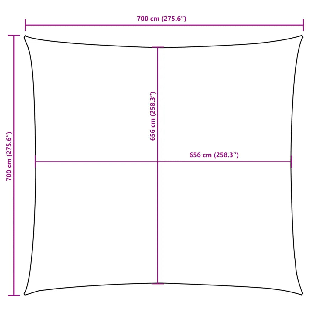 Para-sol estilo vela tecido oxford quadrado 7x7 m