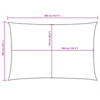 Para-sol estilo vela tecido oxford retangular 2x4 m