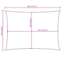 Para-sol estilo vela tecido oxford retangular 2,5x4 m