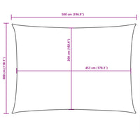 Para-sol estilo vela tecido oxford retangular 3x5 m