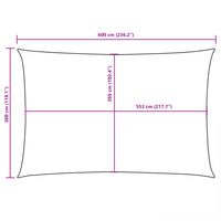 Para-sol estilo vela tecido oxford retangular 3x6 m