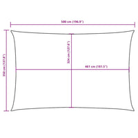 Para-sol estilo vela tecido oxford retangular 3,5x5 m