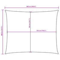 Para-sol estilo vela tecido oxford retangular 4x5 m