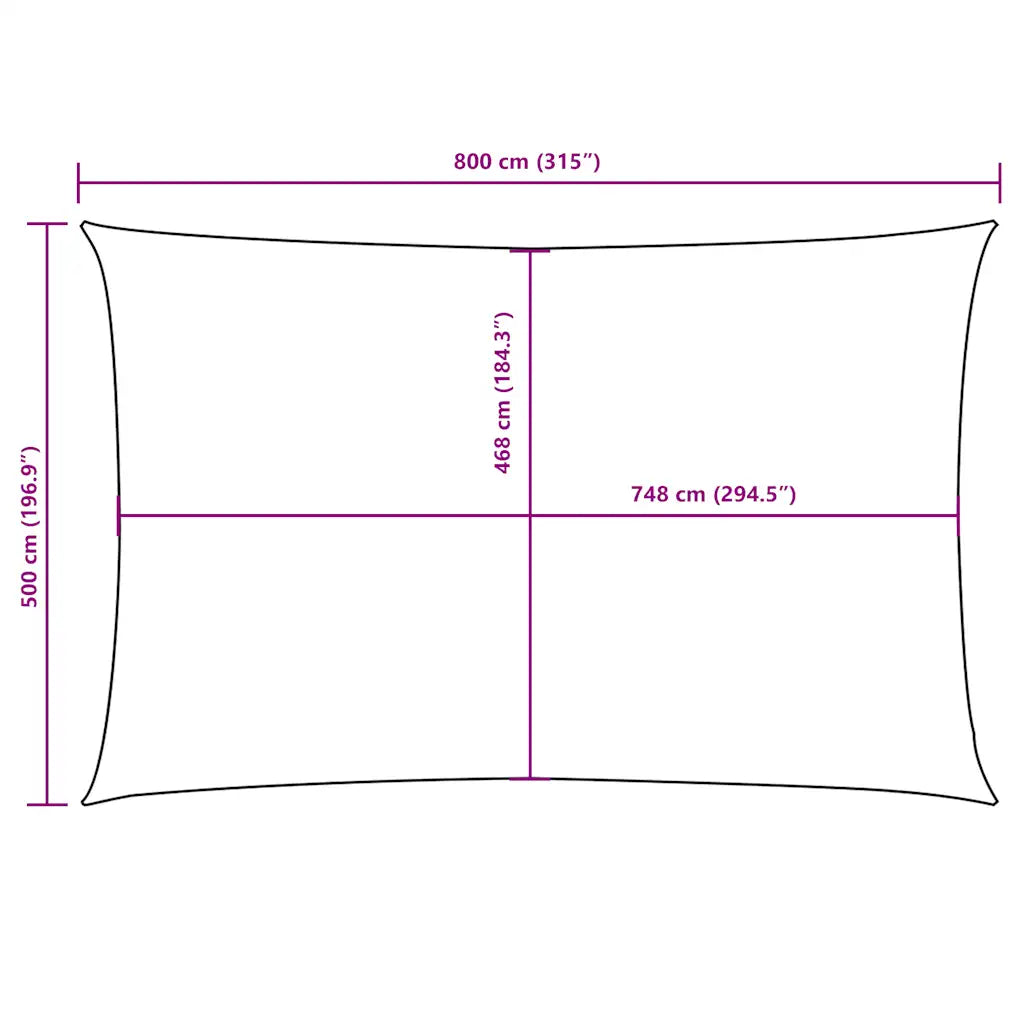 Para-sol estilo vela tecido oxford retangular 5x8 m