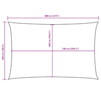 Para-sol estilo vela tecido oxford retangular 5x8 m