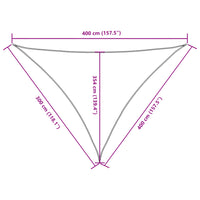 Para-sol estilo vela tecido oxford triangular 3x4x4 m