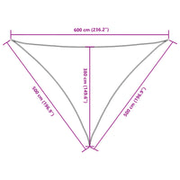 Para-sol estilo vela tecido oxford triangular 5x5x6 m
