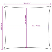 Para-sol estilo vela tecido oxford quadrado 7x7 m castanho
