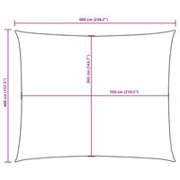 Para-sol estilo vela tecido oxford retangular 4x6 m castanho