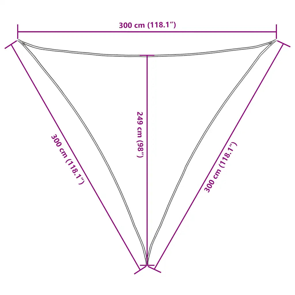 Para-sol estilo vela tecido oxford triangular 3x3x3 m castanho
