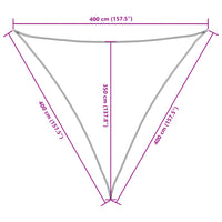 Para-sol estilo vela tecido oxford triangular 4x4x4 m castanho