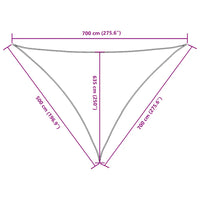 Para-sol estilo vela tecido oxford triangular 5x7x7 m castanho